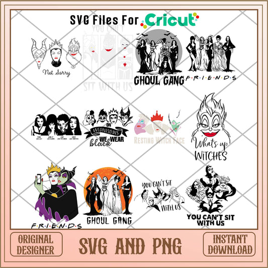 Witch villains logo svg bundle, Halloween Witch svg - Svgfileforcricut