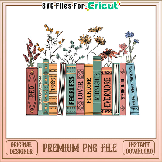 Vintage Book Collection Illustration, Perfect for Home Decor Crafts