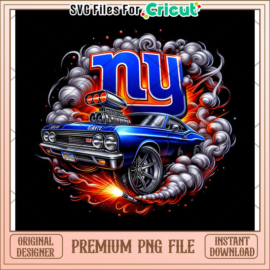 Vintage Car with NY Design, Premium PNG File for Download