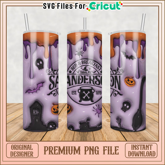 Vintage Halloween Tumbler Design for DIY Projects in PNG Format