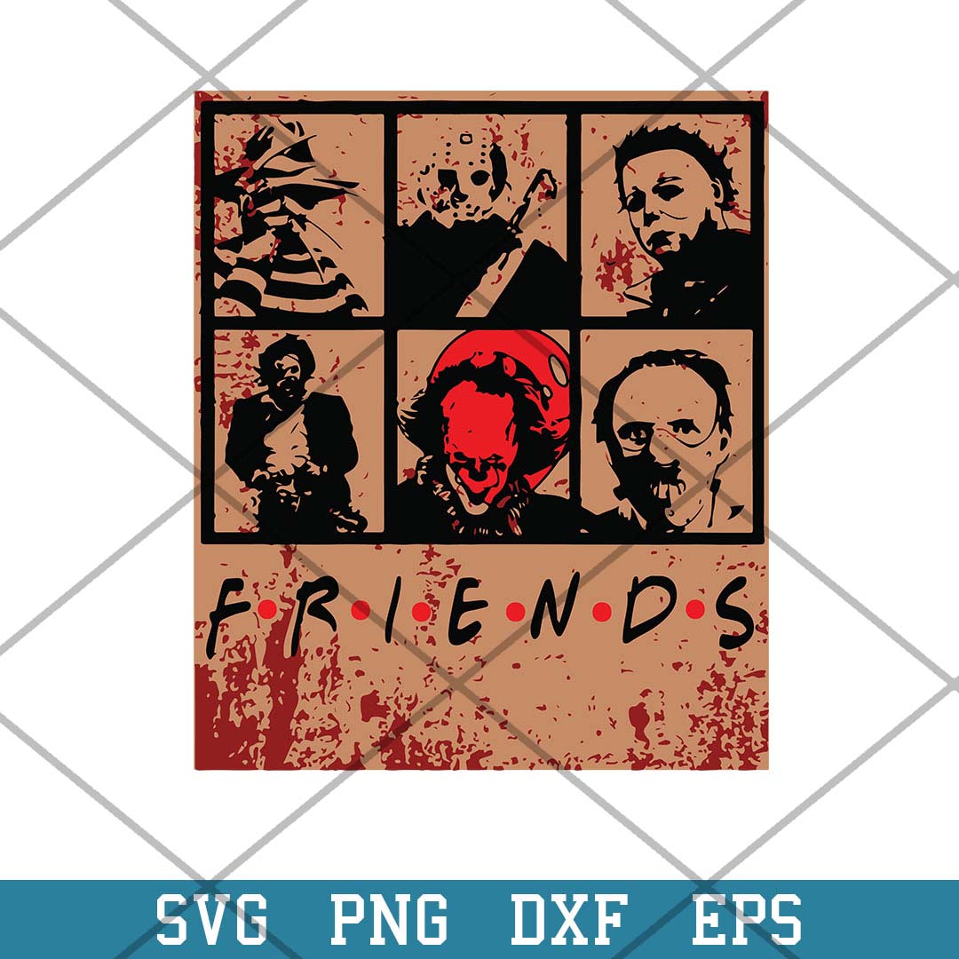 Vintage Horror Friends Svg, Horror Characters Svg-Svgfilesforcricut