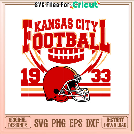 Vintage Kansas City Football SVG Design 1933