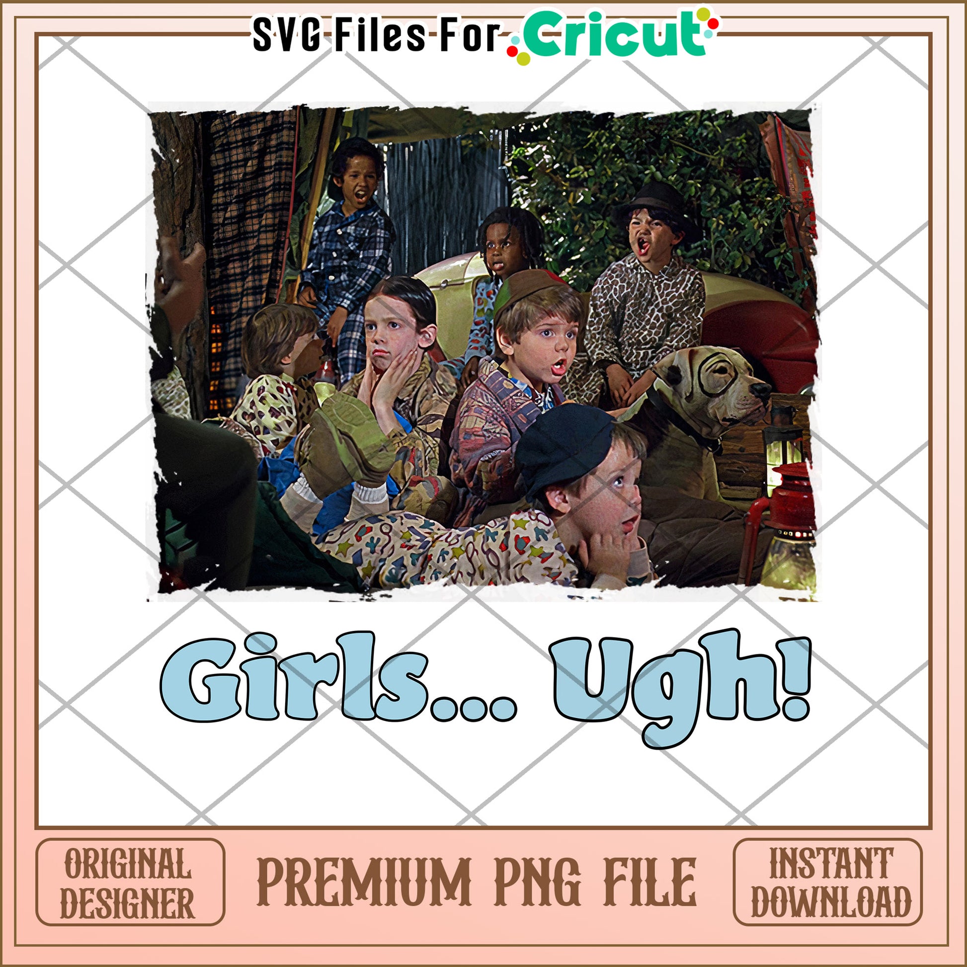 Vintage Kids Reaction PNG File for Cricut Projects
