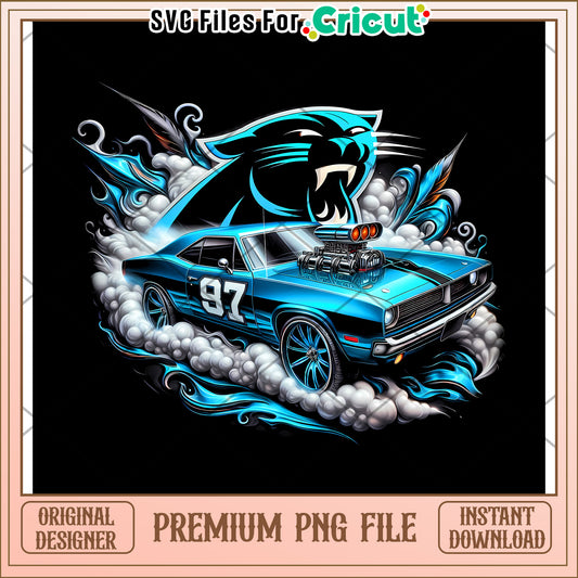 Vintage Muscle Car Design, Premium PNG for Crafting Projects
