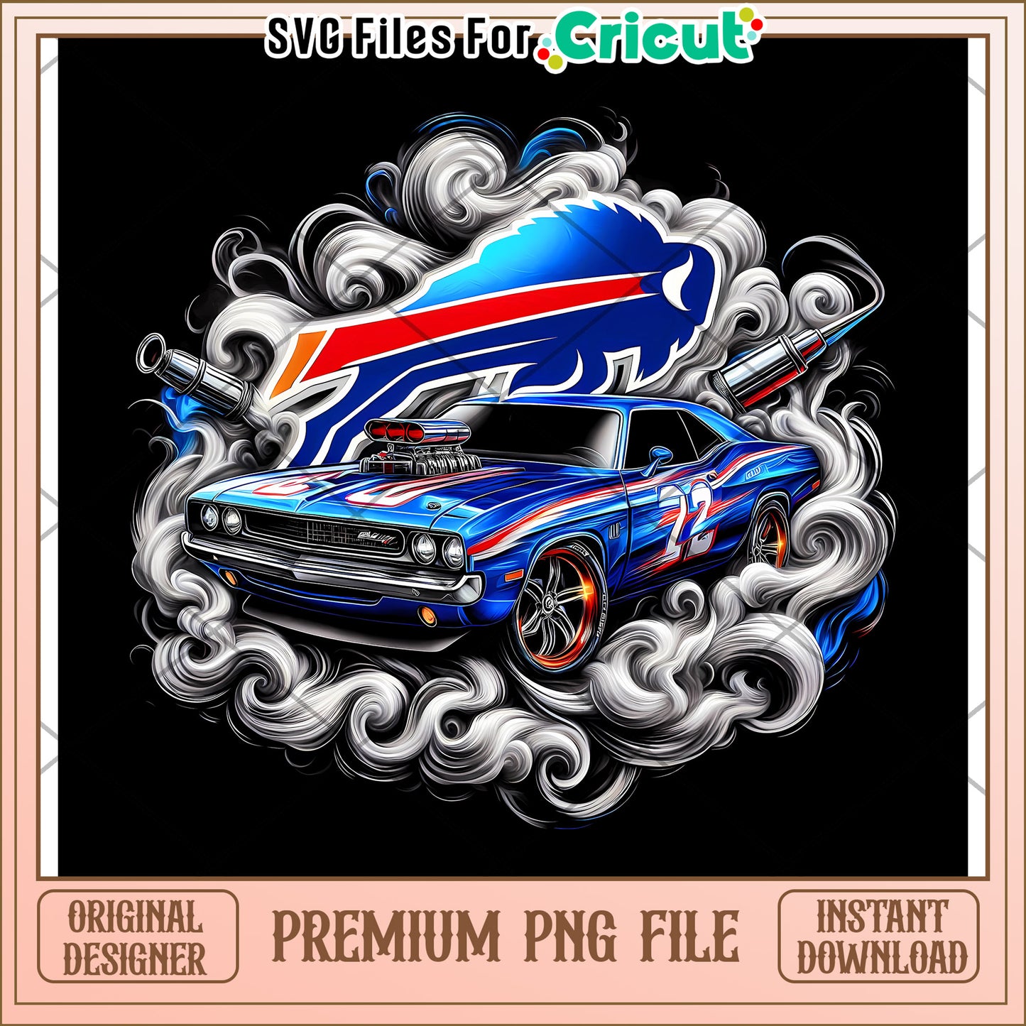 Vintage Muscle Car Design, perfect for crafting enthusiasts