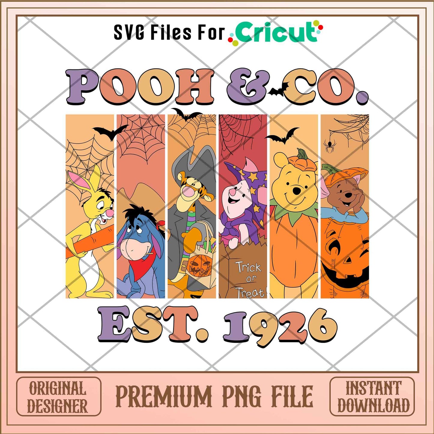 Vintage Pooh & Co EST 1926 png, Winnie The Pooh characters png, Digital Download