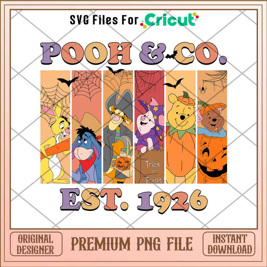 Vintage Pooh & Co EST 1926 png, Winnie The Pooh characters png, Digital Download