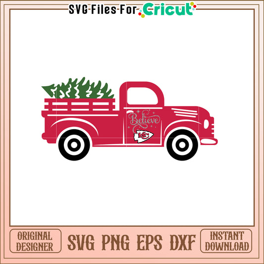Vintage Red Truck SVG Design for Holiday Decor