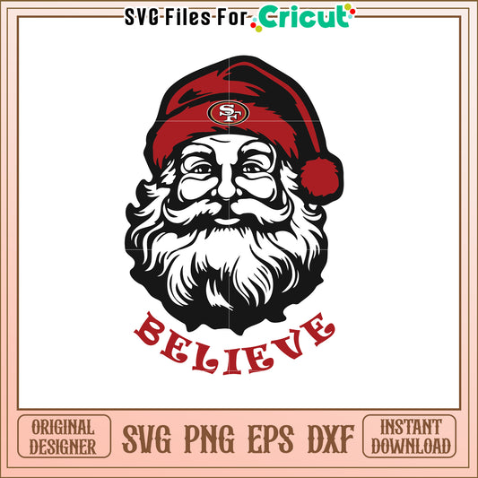 Vintage Santa Believe SVG Design for Holidays 