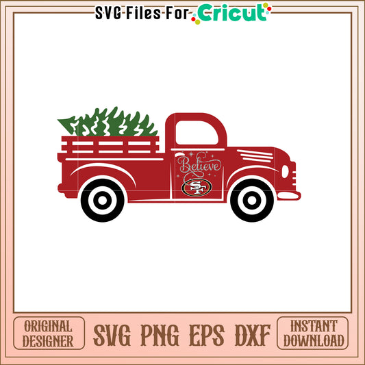 Vintage Truck Christmas SVG Design for Crafts 