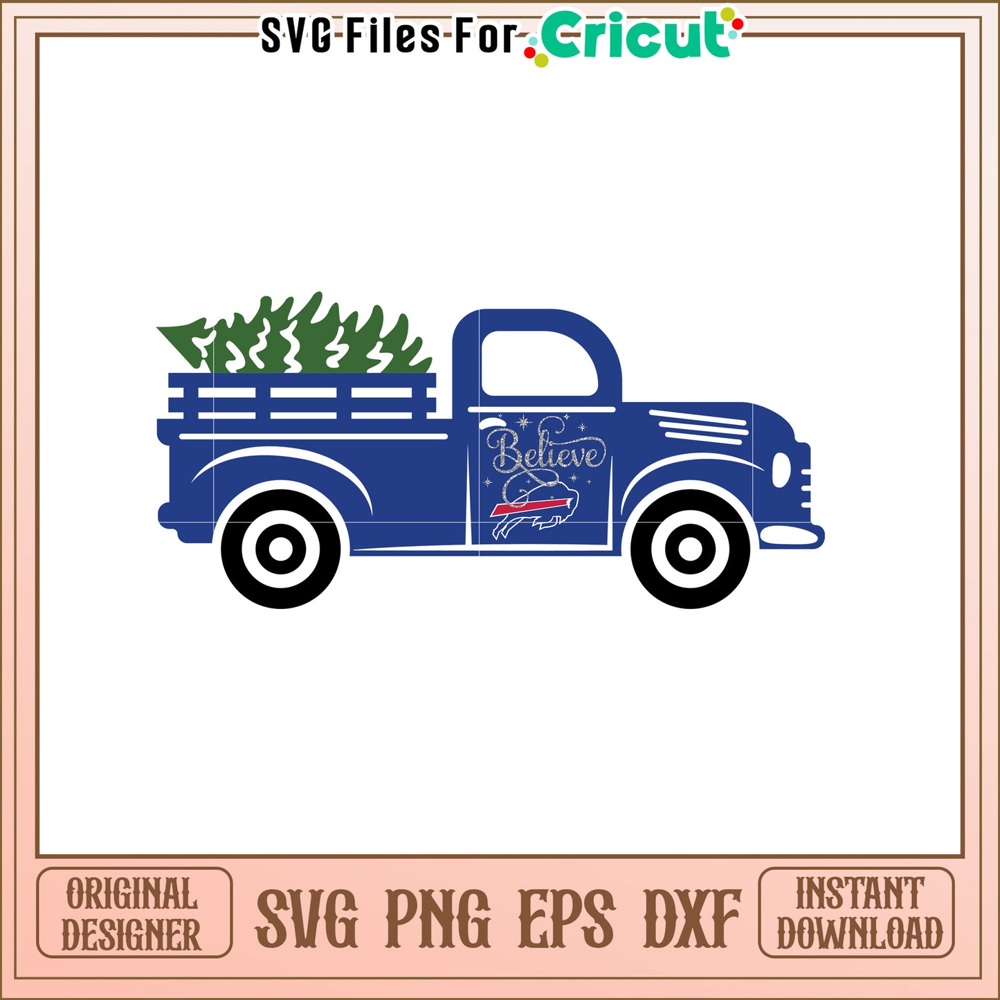 Vintage Truck with Christmas Trees SVG Design