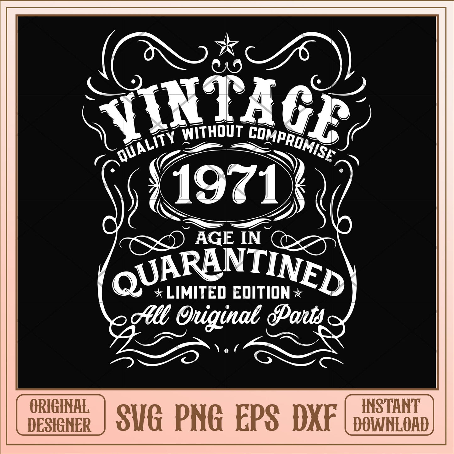 Vintage 1971 age in quarantined svg, vintage svg, birthday svg