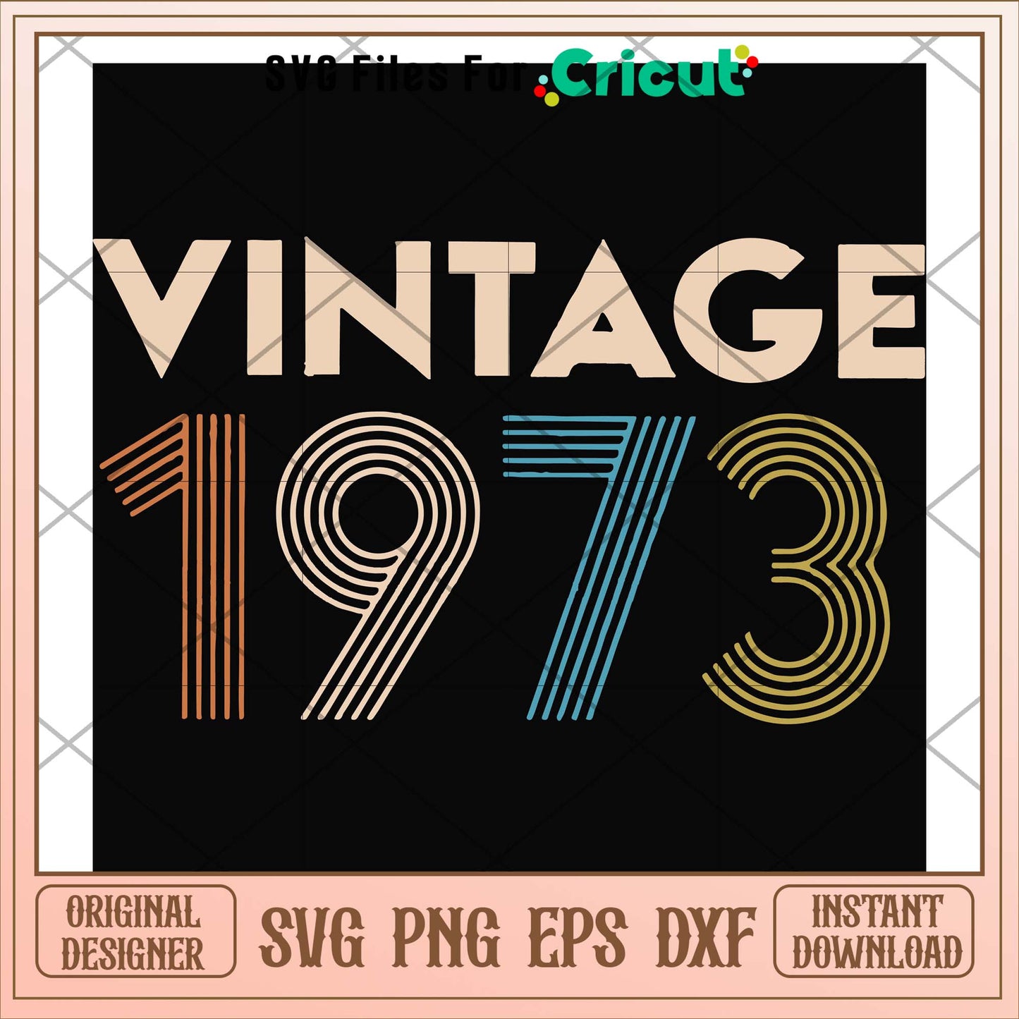 Vintage 1973 vintage retro number svg, vintage svg, funny svg