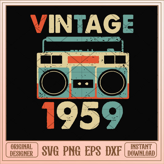 Vintage November 1959 svg, vintage svg, birthday svg