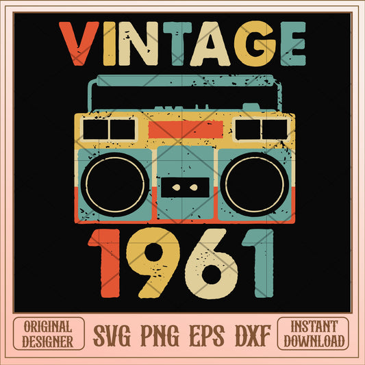 Vintage November 1961 svg, vintage svg, birthday svg