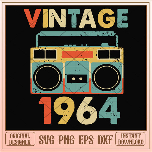 Vintage November 1964 svg, vintage svg, birthday svg