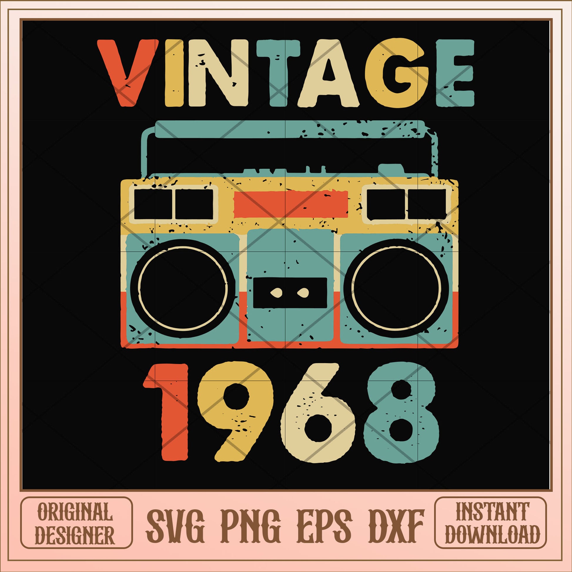 Vintage November 1968 svg, vintage svg, birthday svg