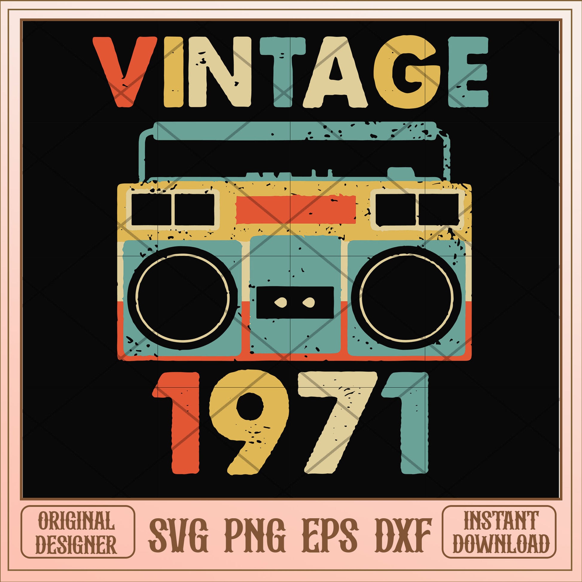 Vintage November 1971 svg, vintage svg, birthday svg