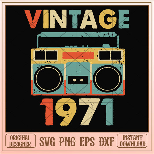 Vintage November 1971 svg, vintage svg, birthday svg