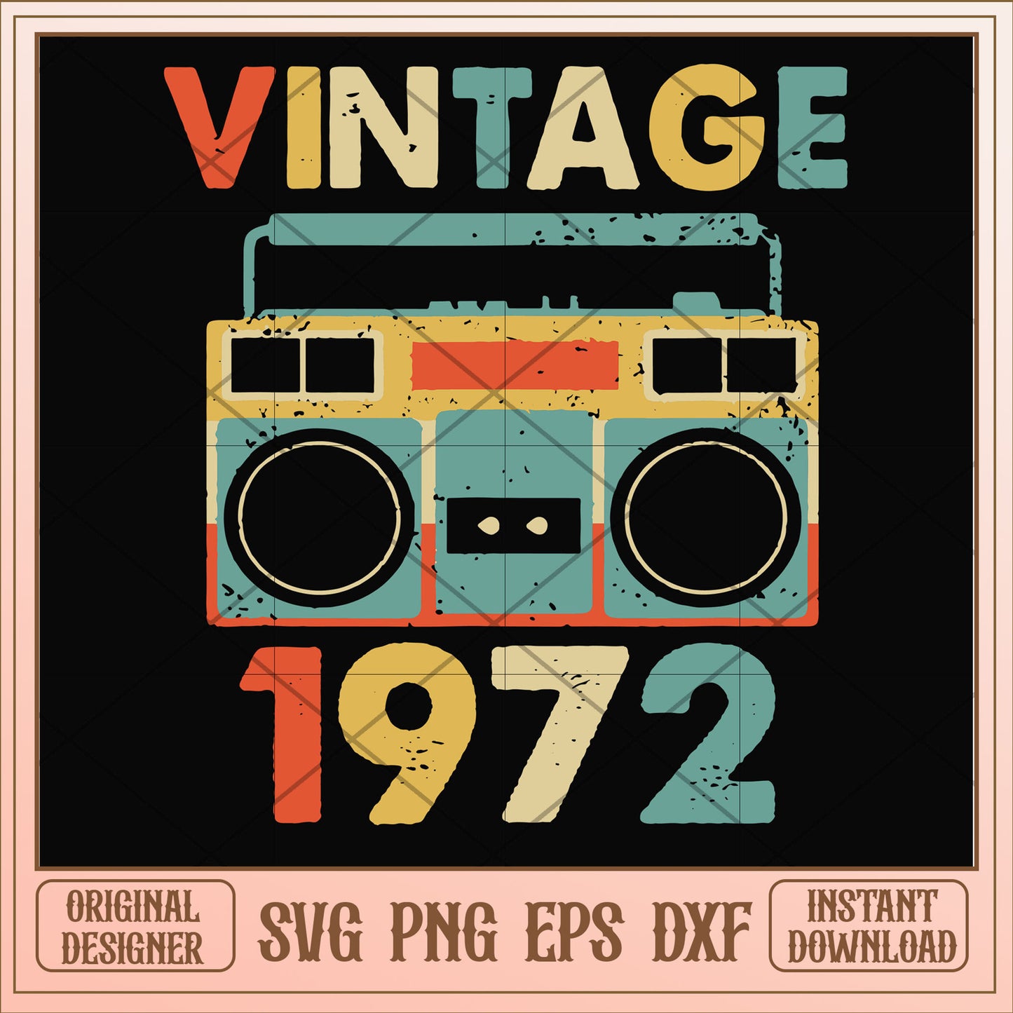 Vintage November 1972 svg, vintage svg, birthday svg