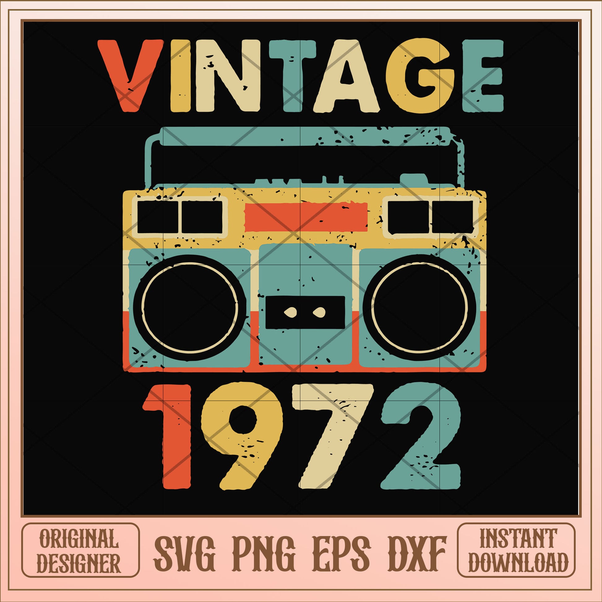 Vintage November 1972 svg, vintage svg, birthday svg