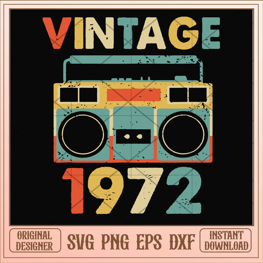 Vintage November 1972 svg, vintage svg, birthday svg