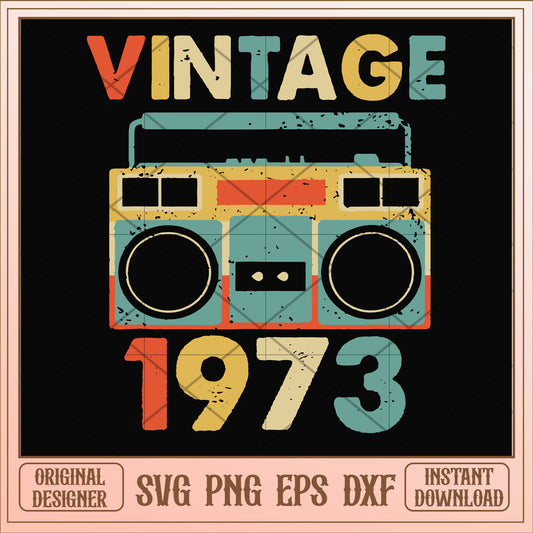 Vintage November 1973 svg, vintage svg, birthday svg