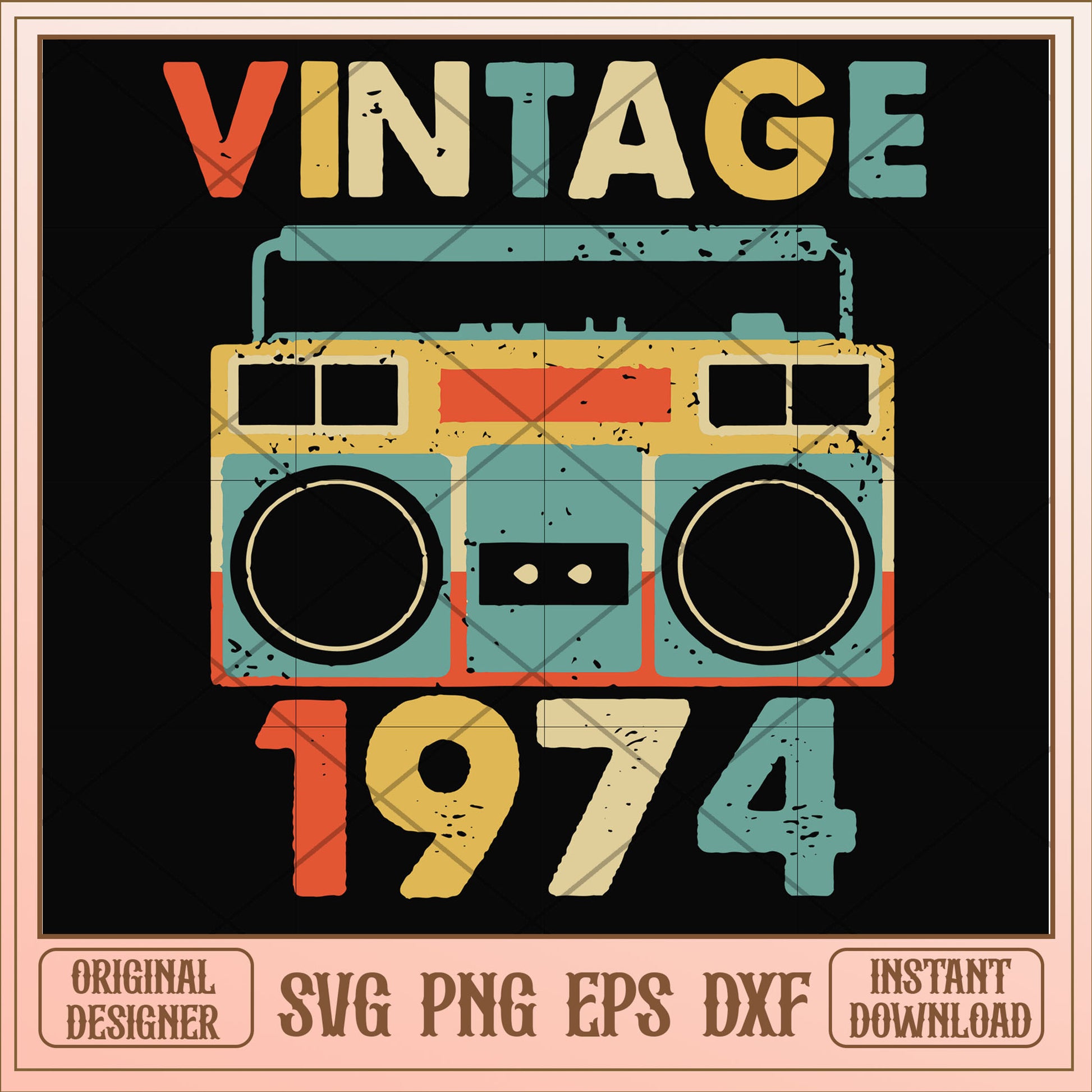 Vintage November 1974 svg, vintage svg, birthday svg