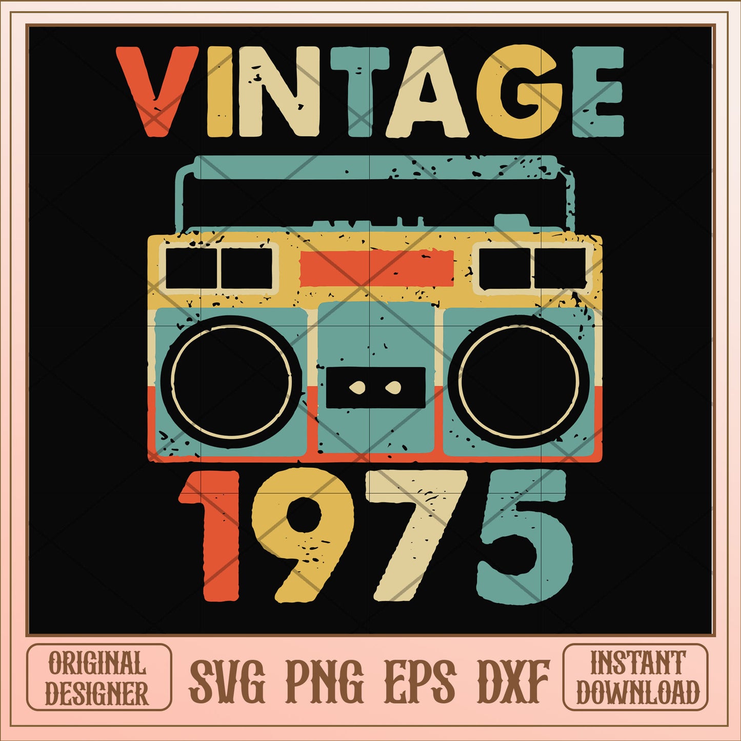 Vintage November 1975 svg, vintage svg, birthday svg
