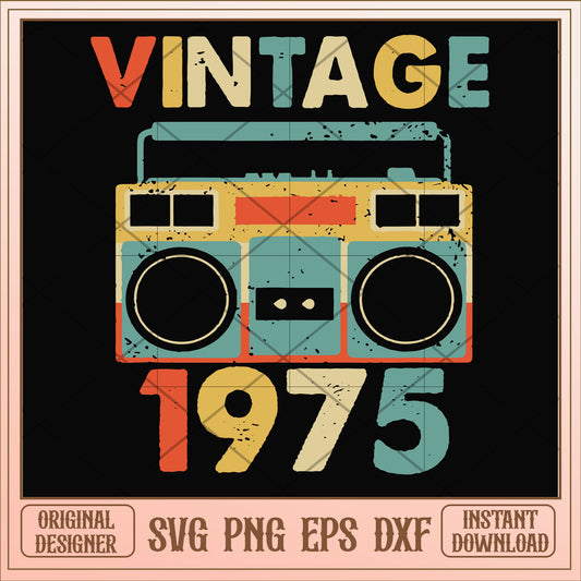 Vintage November 1975 svg, vintage svg, birthday svg