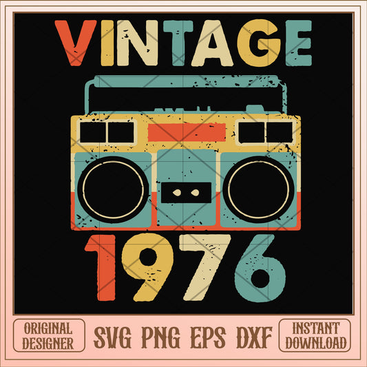 Vintage November 1976 svg, vintage svg, birthday svg