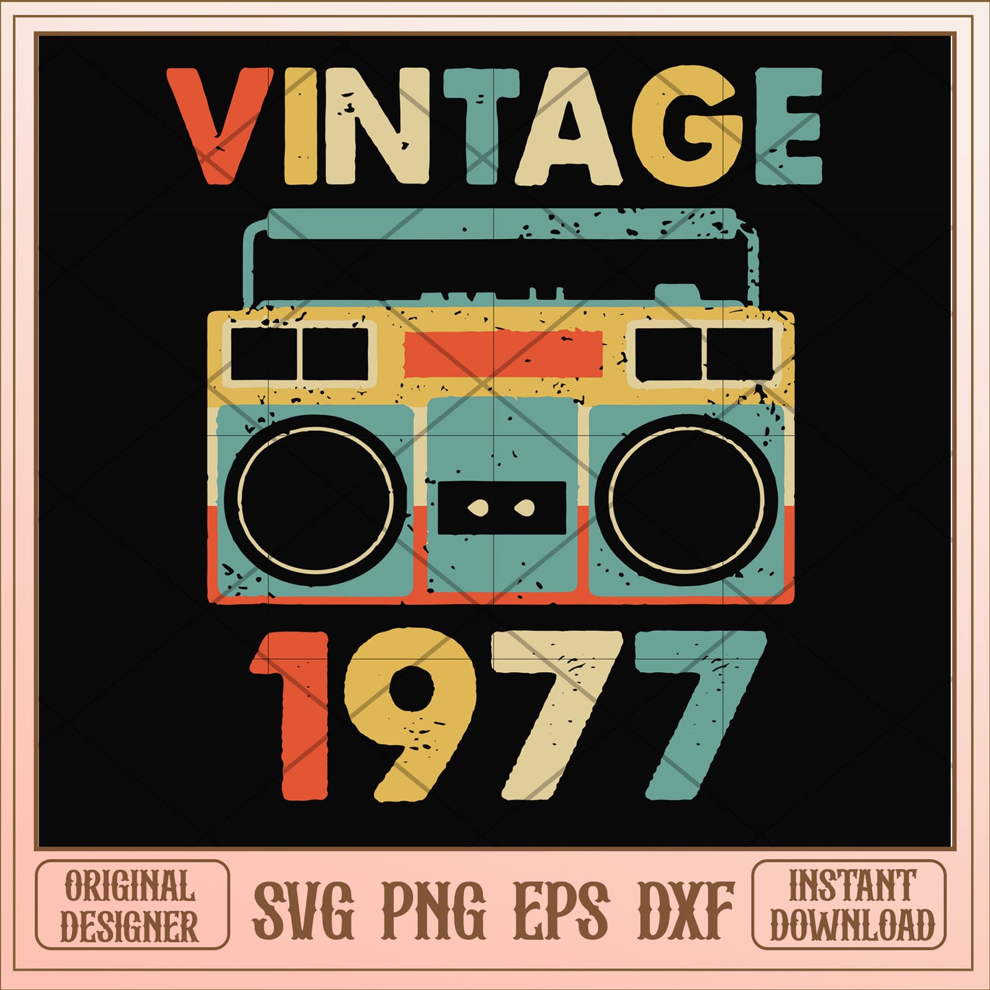 Vintage November 1977 svg, vintage svg, birthday svg