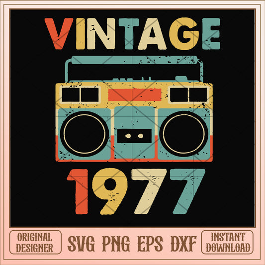 Vintage November 1977 svg, vintage svg, birthday svg