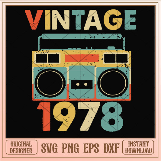 Vintage November 1978 svg, vintage svg, birthday svg