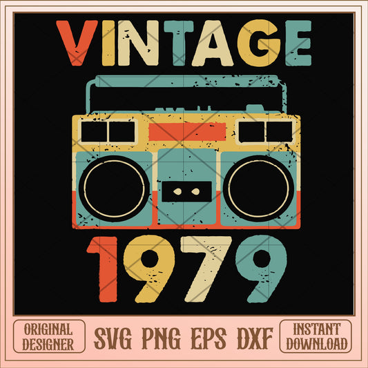 Vintage November 1979 svg, vintage svg, birthday svg