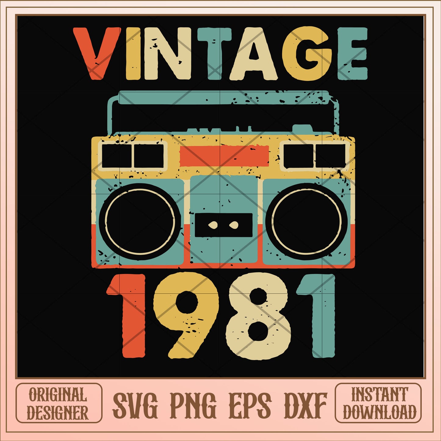 Vintage November 1981 svg, vintage svg, birthday svg