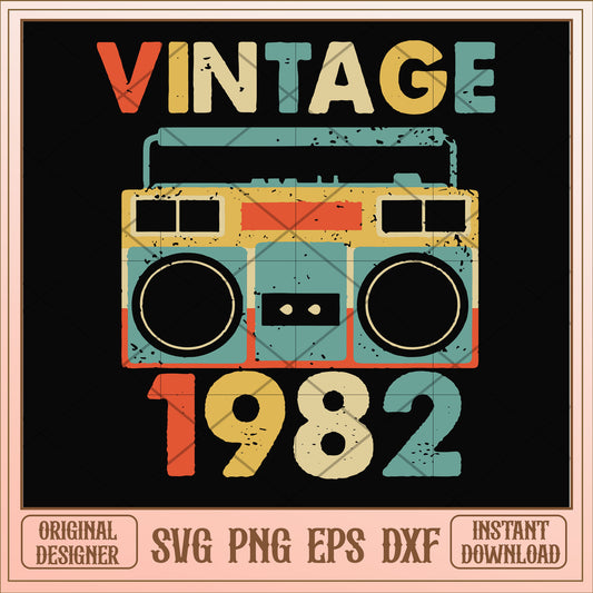 Vintage November 1982 svg, vintage svg, birthday svg