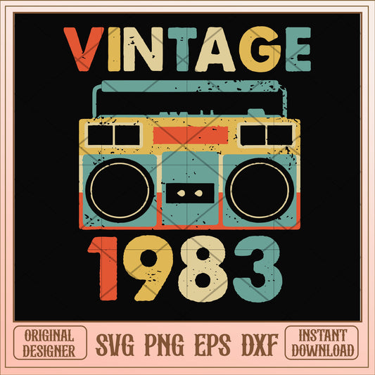 Vintage November 1983 svg, vintage svg, birthday svg