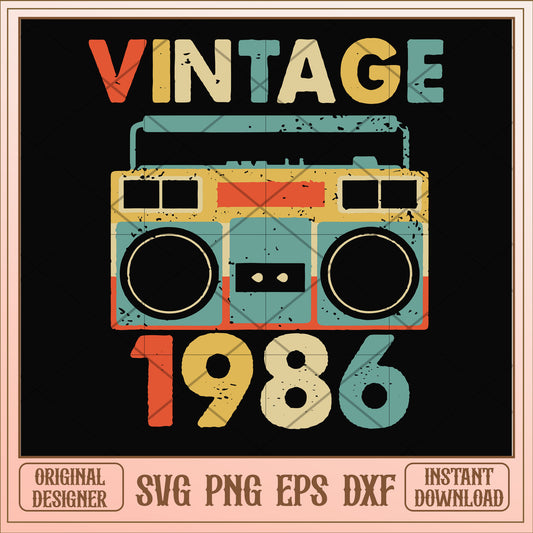 Vintage November 1986 svg, vintage svg, birthday svg