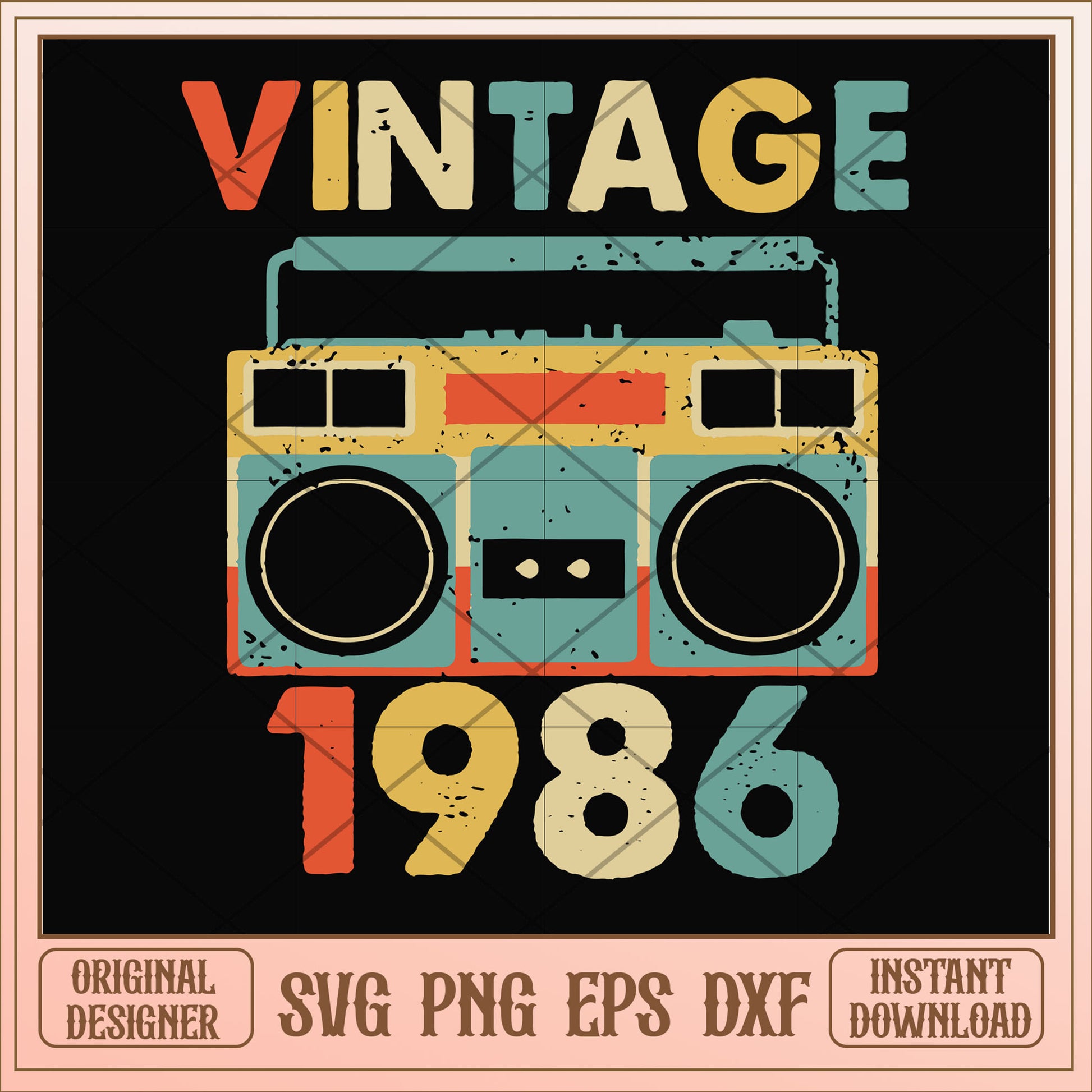Vintage November 1986 svg, vintage svg, birthday svg