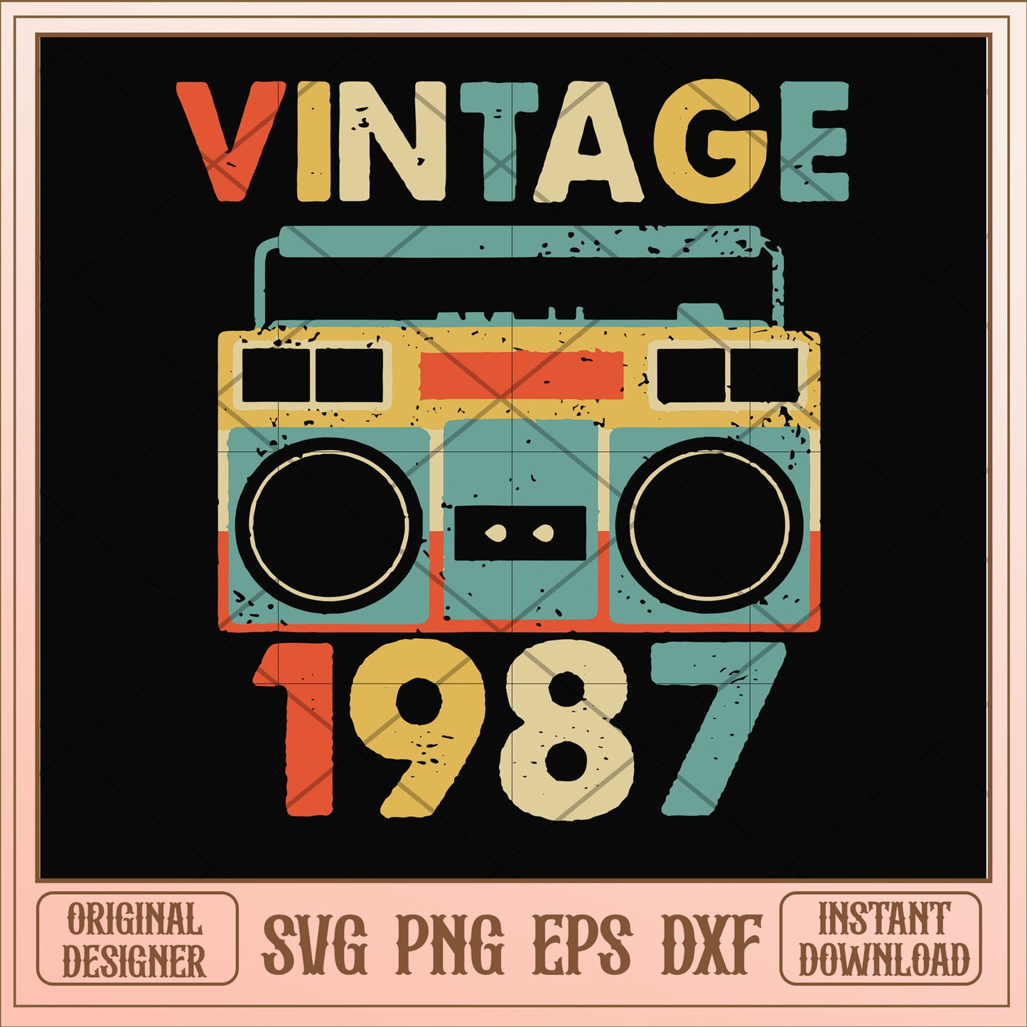 Vintage November 1987 svg, vintage svg, birthday svg