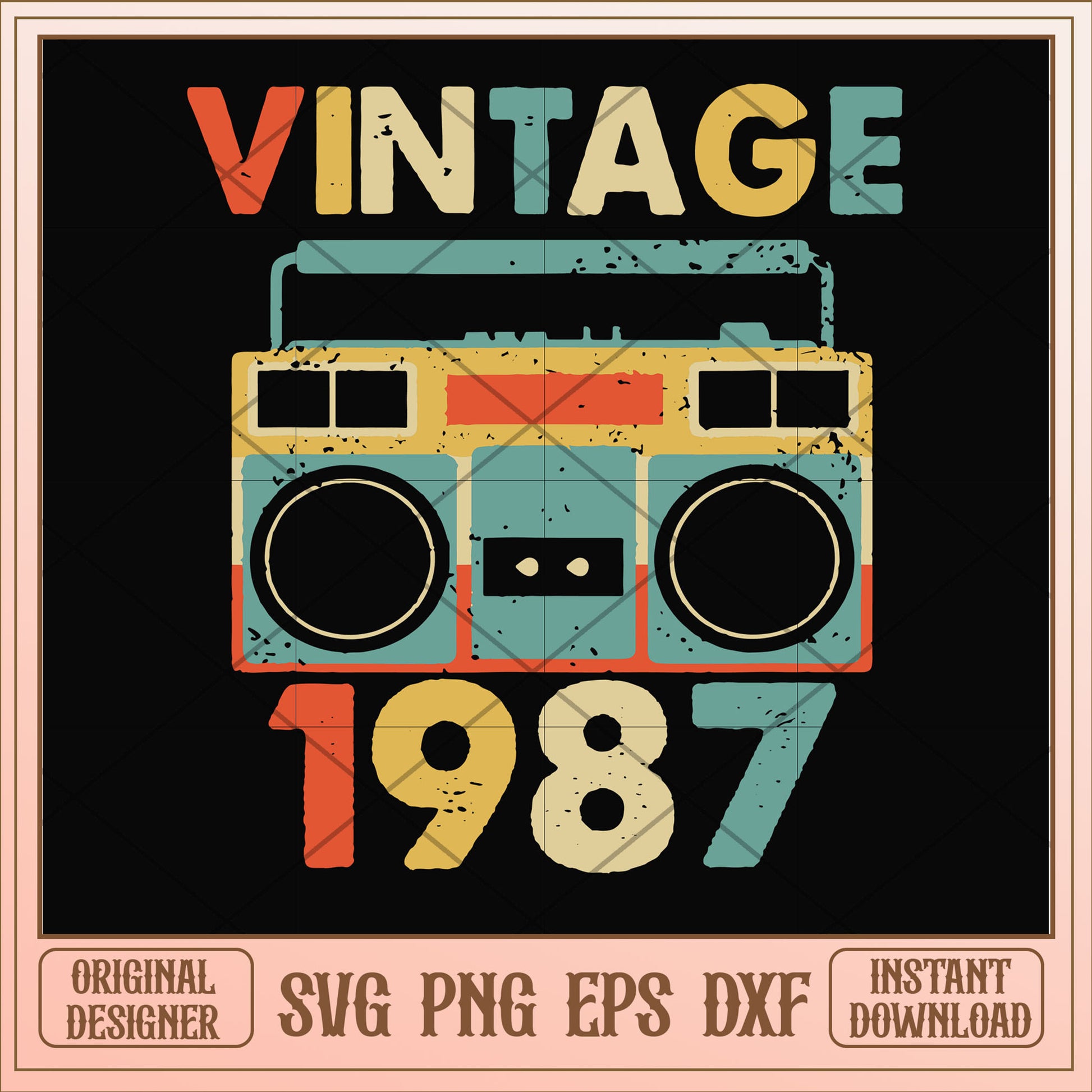 Vintage November 1987 svg, vintage svg, birthday svg