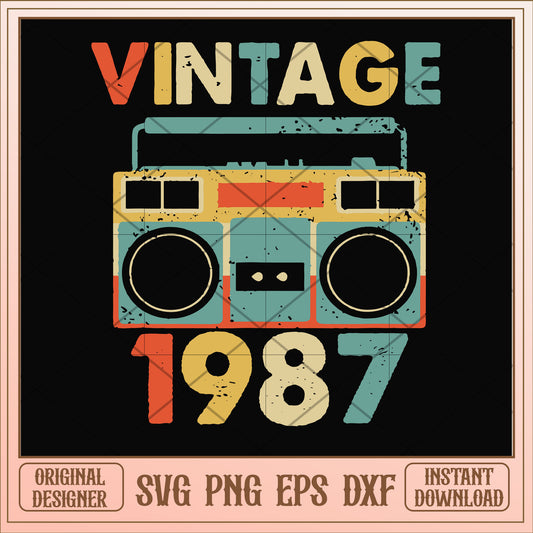 Vintage November 1987 svg, vintage svg, birthday svg