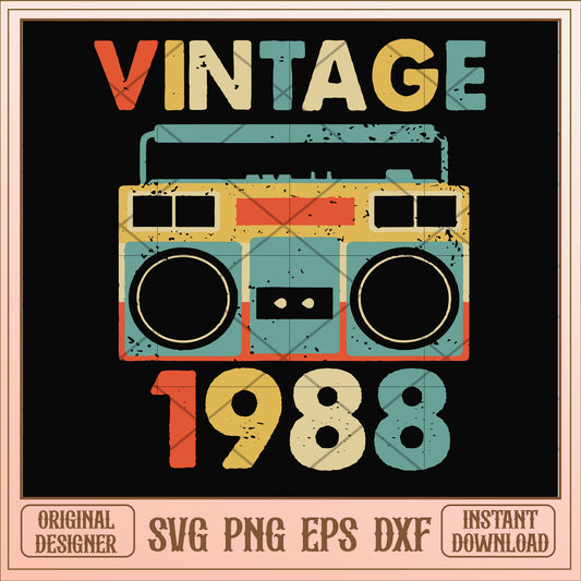 Vintage November 1988 svg, vintage svg, birthday svg