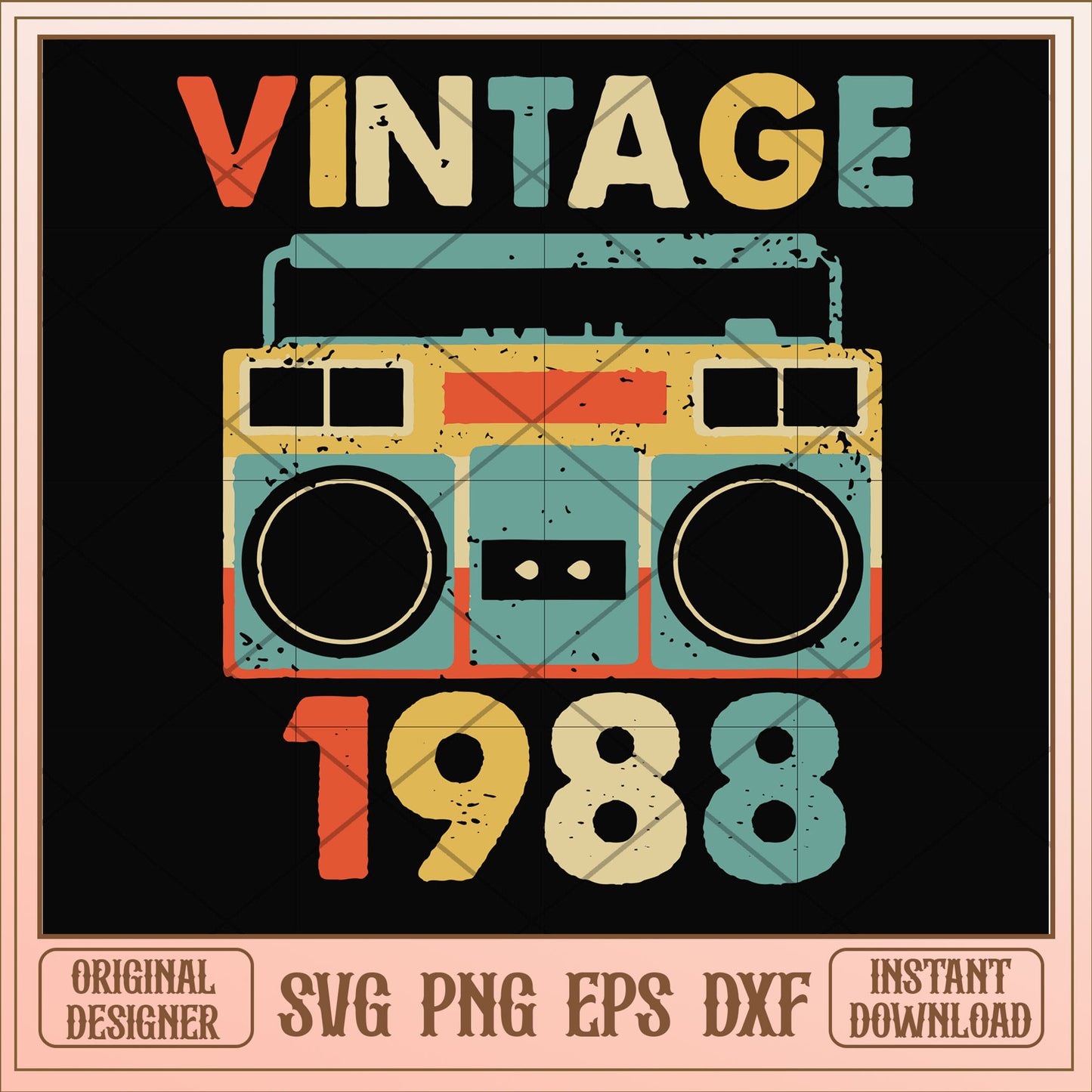 Vintage November 1988 svg, vintage svg, birthday svg