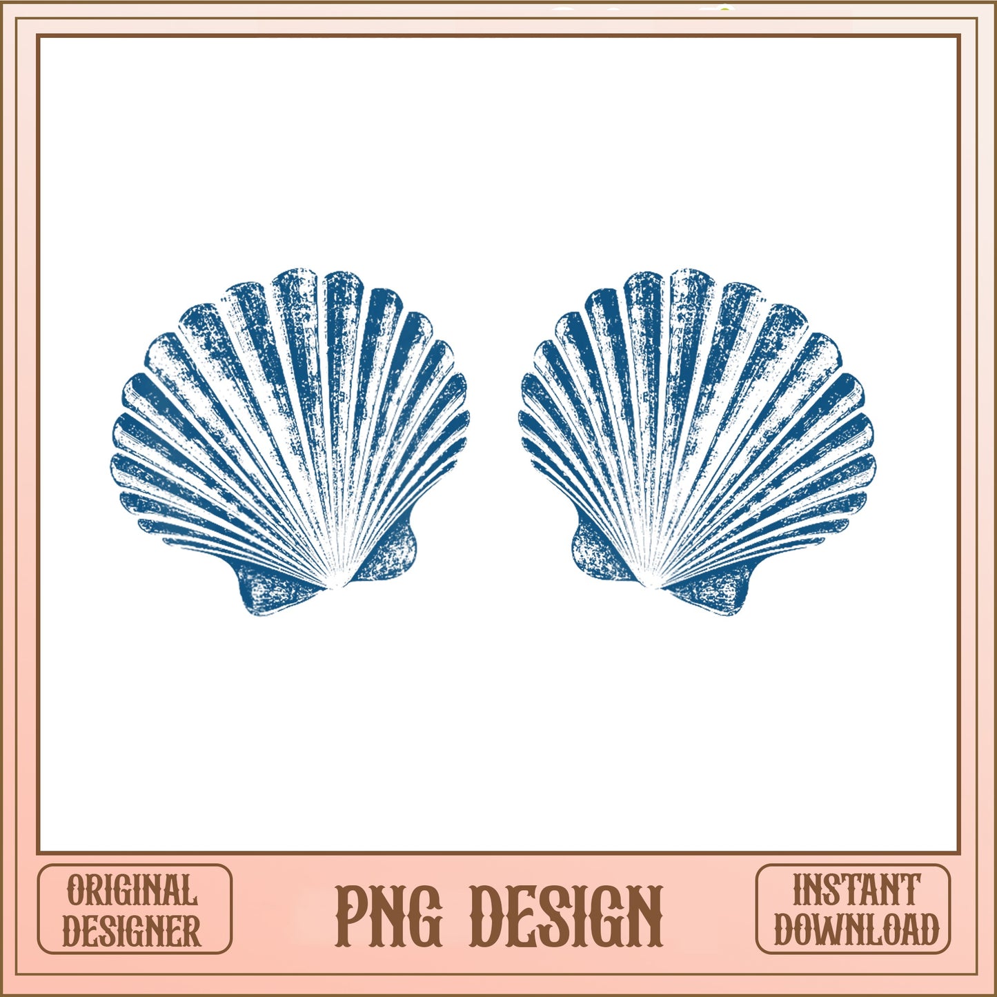 Vintage Scallop Seashell PNG, Ocean Beach Shell Clipart, Summer PNG
