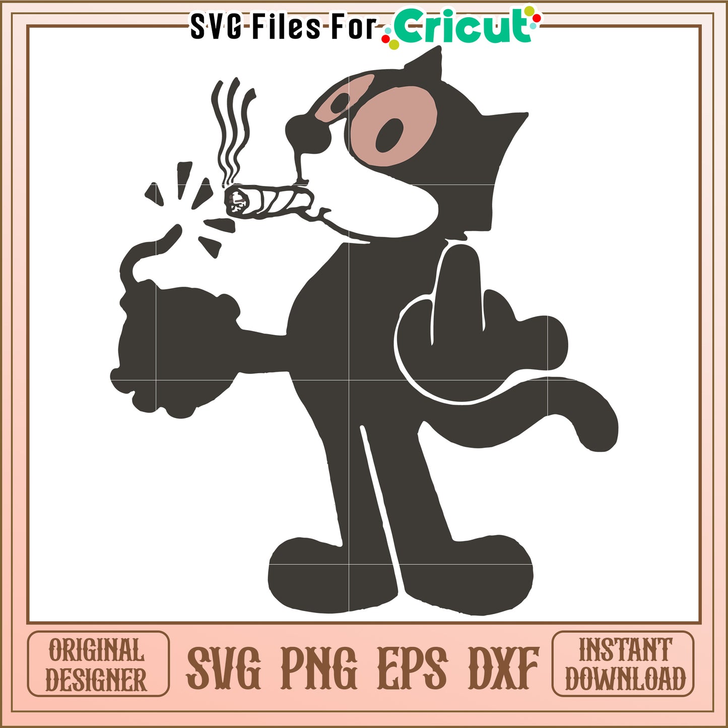 Vintage cartoon cat illustration, fun design for creative projects