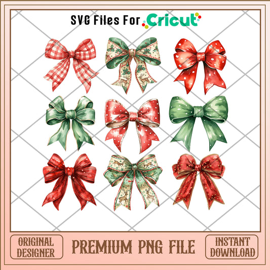 Vintage christmas bow png, christmas bow png, merry christmas png