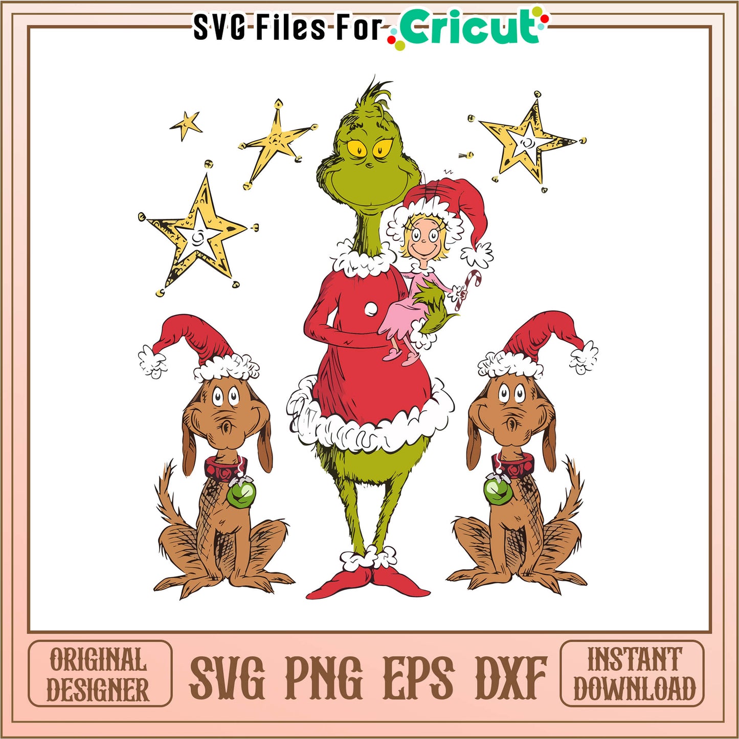 Vintage grinch and friends grinchmas svg, cute grinch drawings​ svg