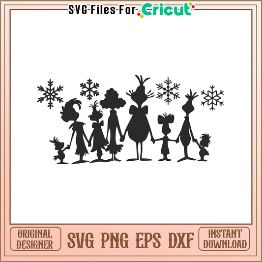 Vintage grinch family christmas svg, grinch pajamas family​​​ svg